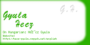 gyula hecz business card